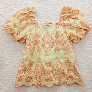 Blouse Size XXS Lilly Pulitzer Seersucker Cottagecore Coquette Whimsycore Soft